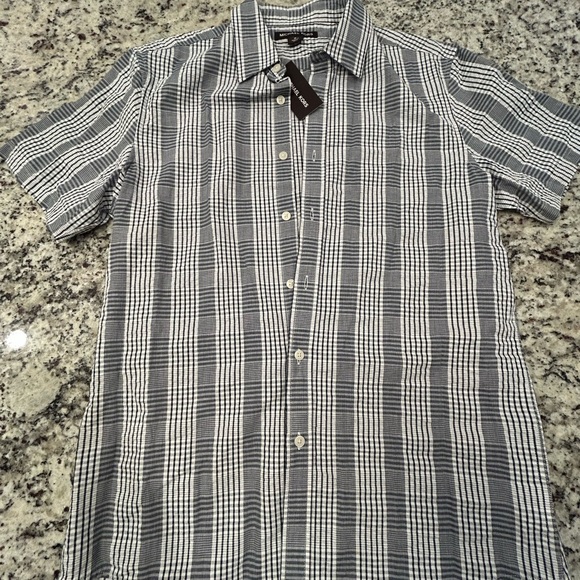 Michael Kors Men's Black‎ and White Checkered Shirt NWT - Picture 1 of 4